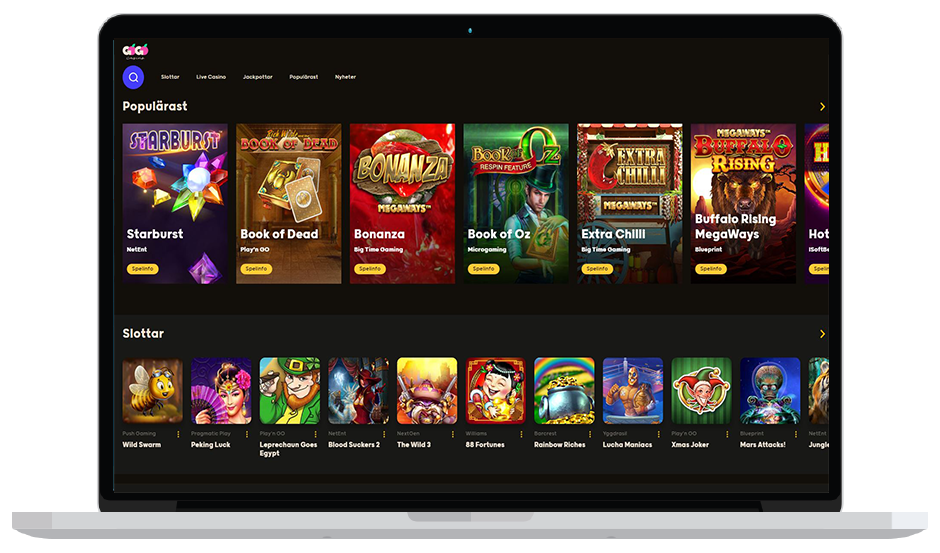 Gogocasino website layout laptop