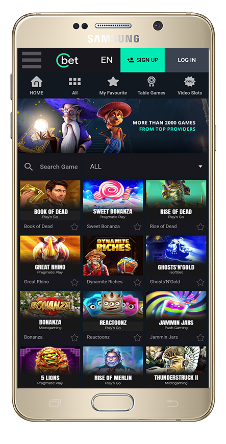 Cbet Casino mobile website